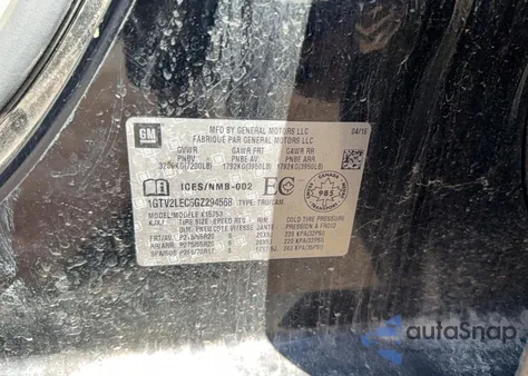 2016 GMC Sierra K1500 из США, поврежденный, VIN 1GTV2LEC5GZ294568